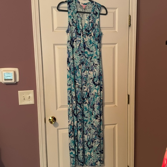 Lilly Pulitzer Dresses & Skirts - Lilly Pulitzer Womens Essie Maxi Dress In Tropical Turquoise Elephant Appeal